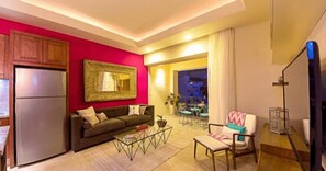 Exclusive Studio, 1 King Bed | Living area | Flat-screen TV - ROMANTIC ZONE V177 STUDIO (Puerto Vallarta)
