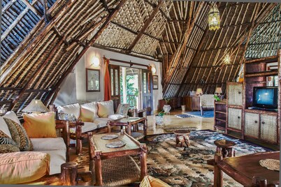 Large luxury beachside villa with a pool, guesthouse, cook, gardener, and maid