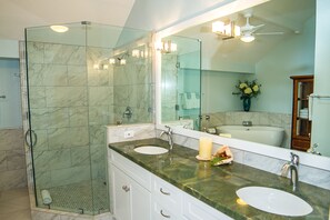 Combined shower/bathtub, hair dryer, towels, soap - STUNNING OCEANFRONT * Poipu's Best View * New Air Conditioning throughout (koloa)