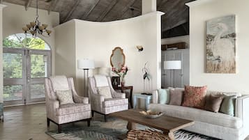 Smart TV, DVD player, books, music library