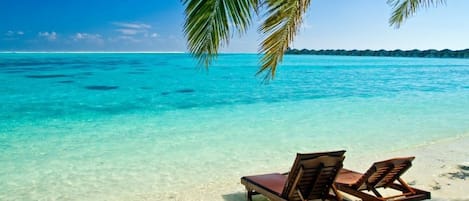 On the beach, free beach shuttle