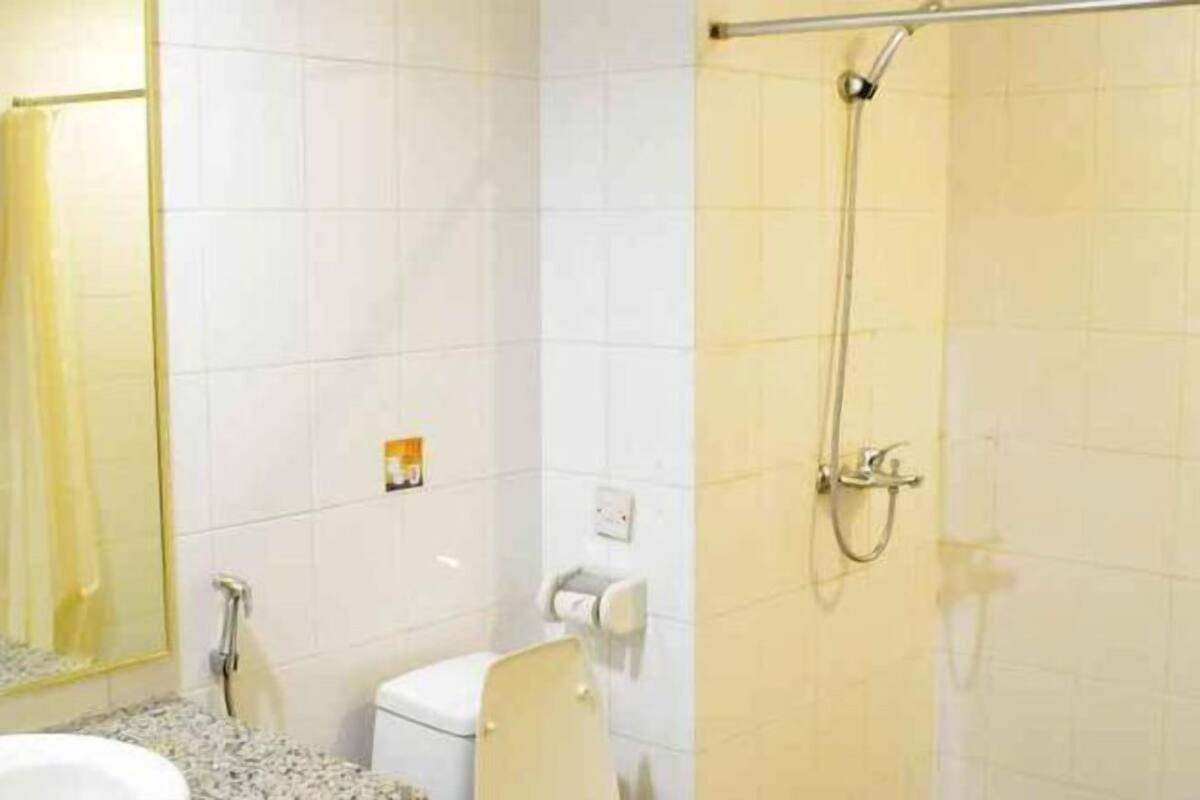 Shower, free toiletries, hair dryer, bidet