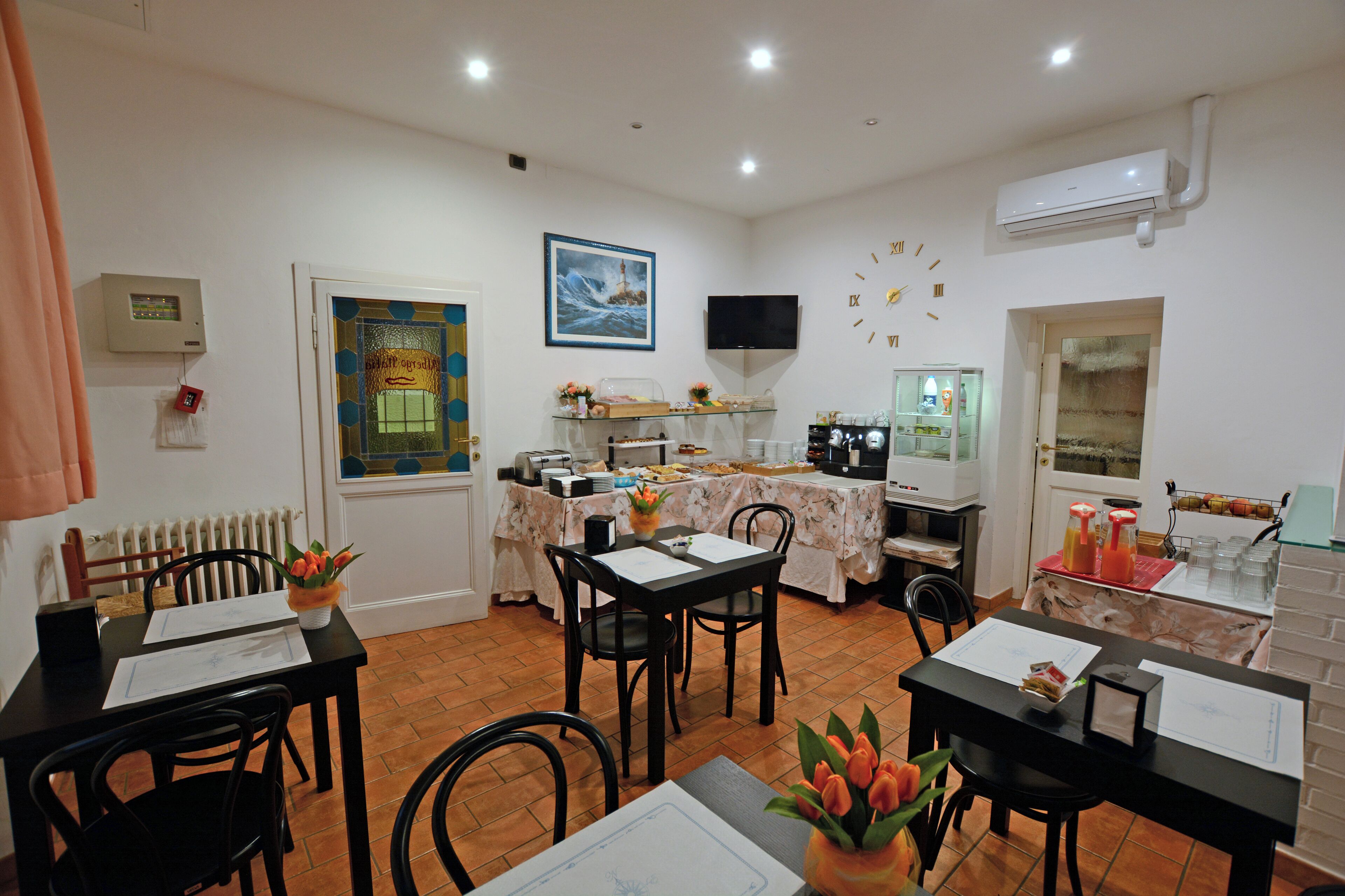 daily buffet breakfast (eur 8 per person)