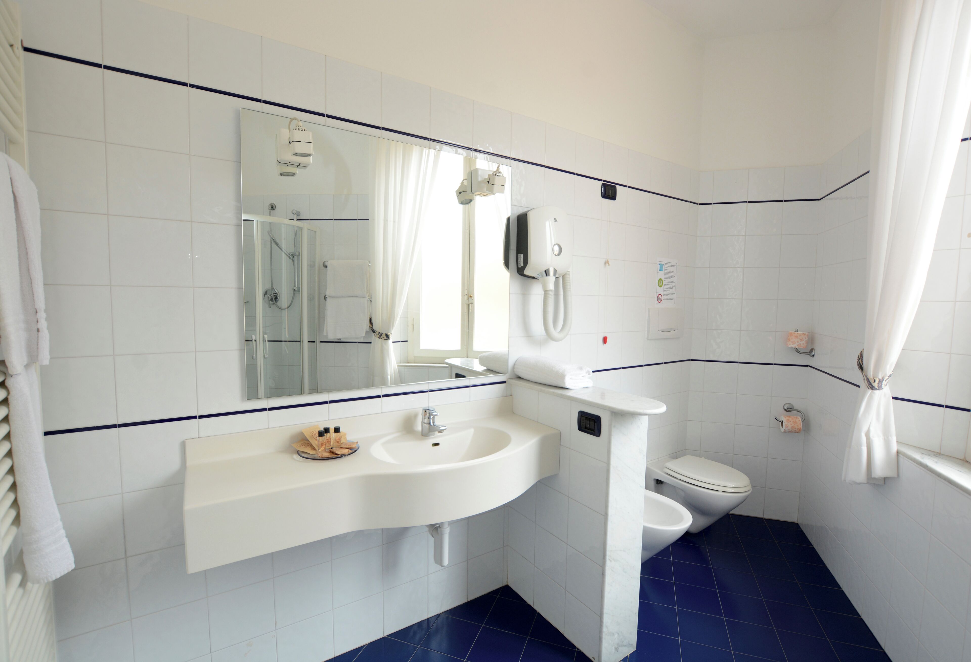 junior suite | bathroom | shower, free toiletries, hair dryer, bidet