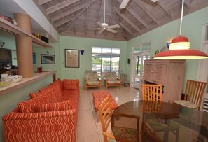 Room, 3 Bedrooms | Living area | 32-inch flat-screen TV with cable channels, TV - Hang Time, 3BR by Jamaican Treasures (Duncans)