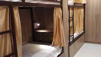 Shared Dormitory, Men only, City View | Premium bedding, minibar, in-room safe, soundproofing