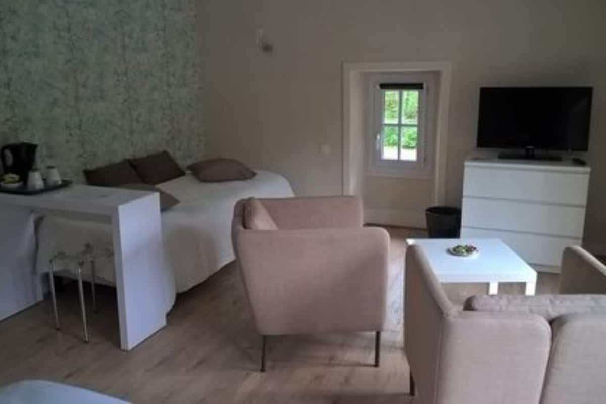 individually decorated, individually furnished, desk, blackout curtains