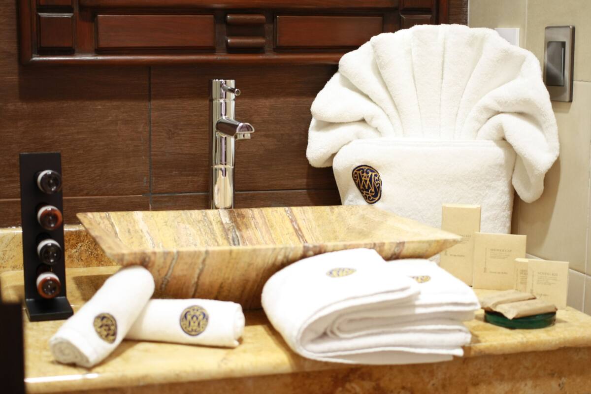 shower, free toiletries, hair dryer, slippers