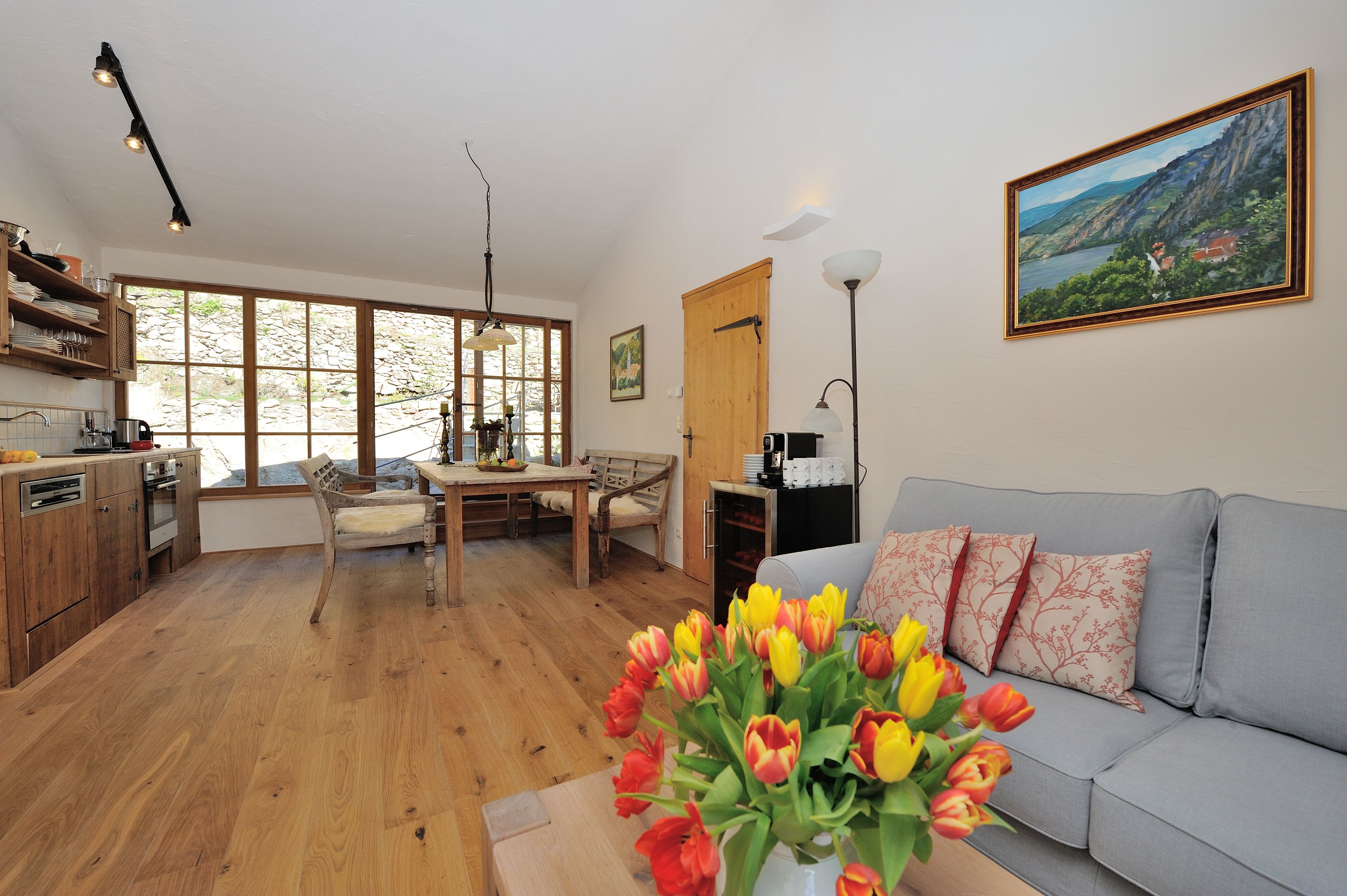 Comfort Apartment, 2 Bedrooms, River View | Living area | Flat-screen TV