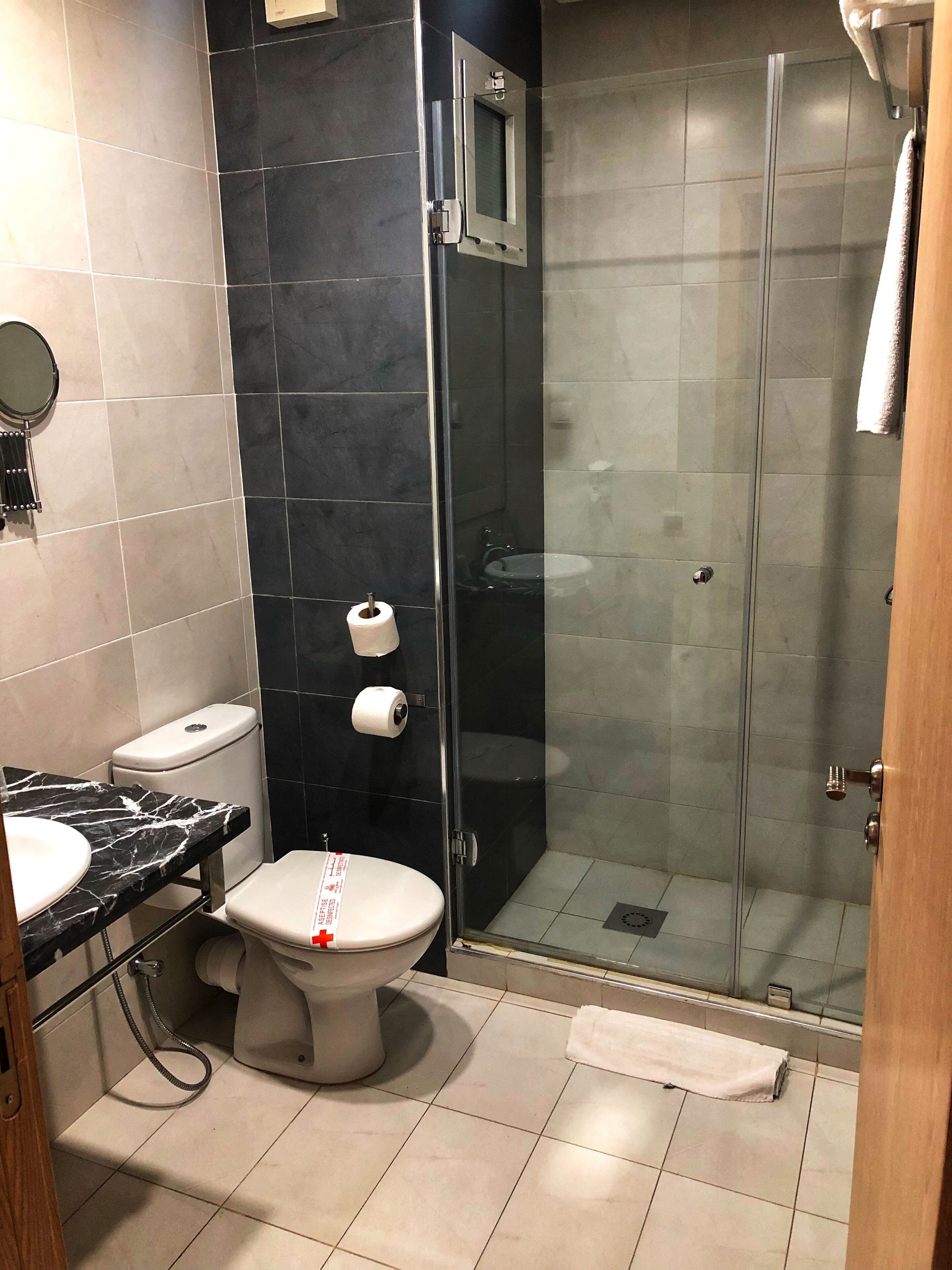 superior double or twin room | bathroom | shower, free toiletries, hair dryer, towels