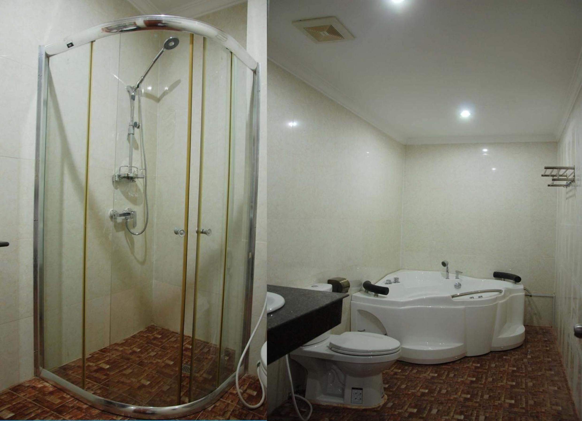 free toiletries, hair dryer, slippers, towels