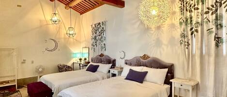 Comfort Quadruple Room, 2 Double Beds, Refrigerator, Courtyard Area | Terrace/patio