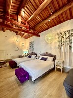 Comfort Quadruple Room, 2 Double Beds, Refrigerator, Courtyard Area | Terrace/patio