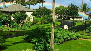 A residential area with a house, palm trees, and a well-maintained lawn. - Amazing View ~ Amazing Price ~ Amazing Location  (Princeville)
