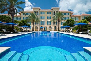 A heated pool - Spectacular 3 BR Beach Front End Unit-BREATHTAKING Views of the ocean and beach. (Grace Bay)