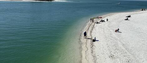 Playa en los alrededores, camastros y toallas de playa