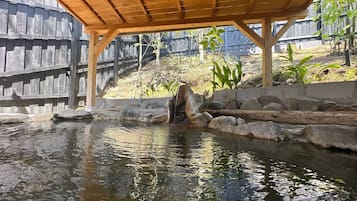 Cottage with Open-air Bath (RINDOU) | Bathroom | Combined shower/bathtub, spring water bathtub, free toiletries