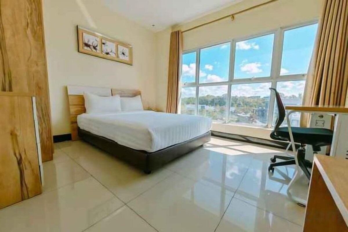 Premium bedding, desk, iron/ironing board (on request), WiFi (free)