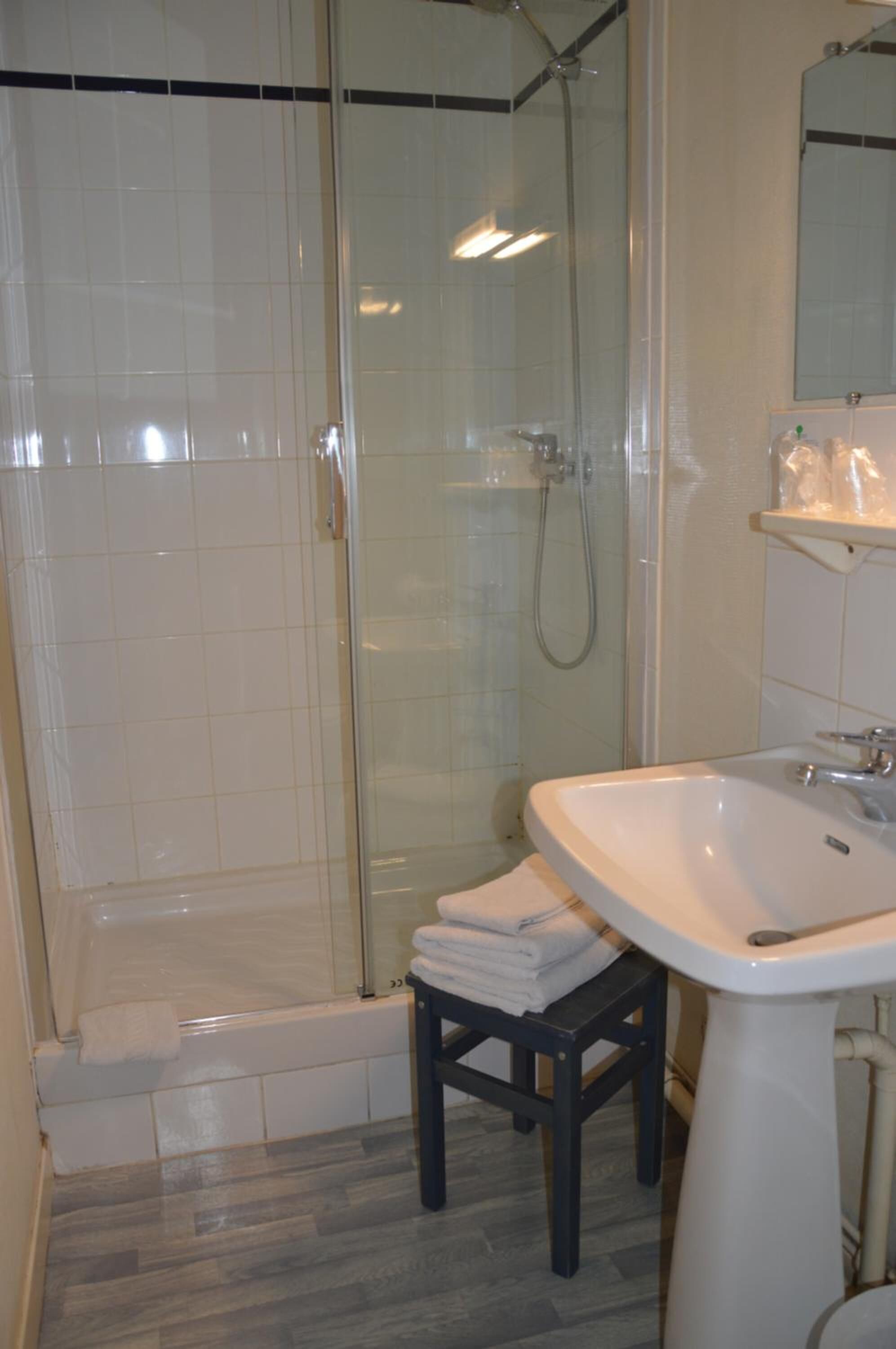 free toiletries, hair dryer, towels