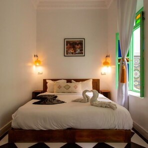 Deluxe Double or Twin Room | Premium bedding, in-room safe, desk, soundproofing - Riad Rose Meryam (Marrakech)