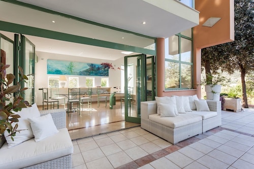 A spacious, modern villa with a private pool