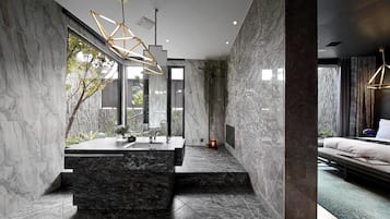 Down comforters, minibar, desk, blackout drapes