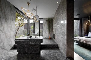 Down comforters, minibar, desk, blackout drapes