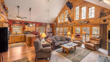 Una Smart TV, una chimenea, un reproductor de DVD, una videoteca