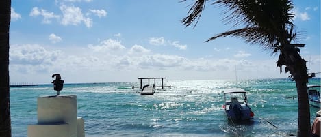White sand, beach bar