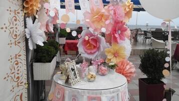 Outdoor banquet area