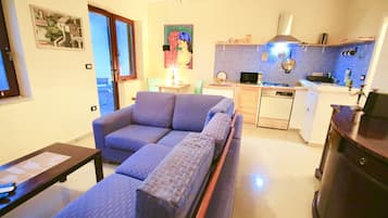 Appartamento Comfort, 1 camera da letto, non fumatori, vista mare | Area soggiorno