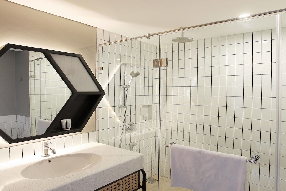 free toiletries, hair dryer, slippers, towels