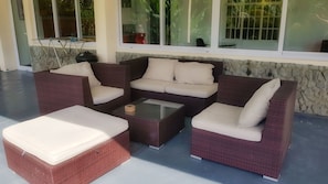 Comfort Apartment, 1 King Bed, Garden View, Garden Area | Terrace/patio - Seven Elements (La Gaulette)