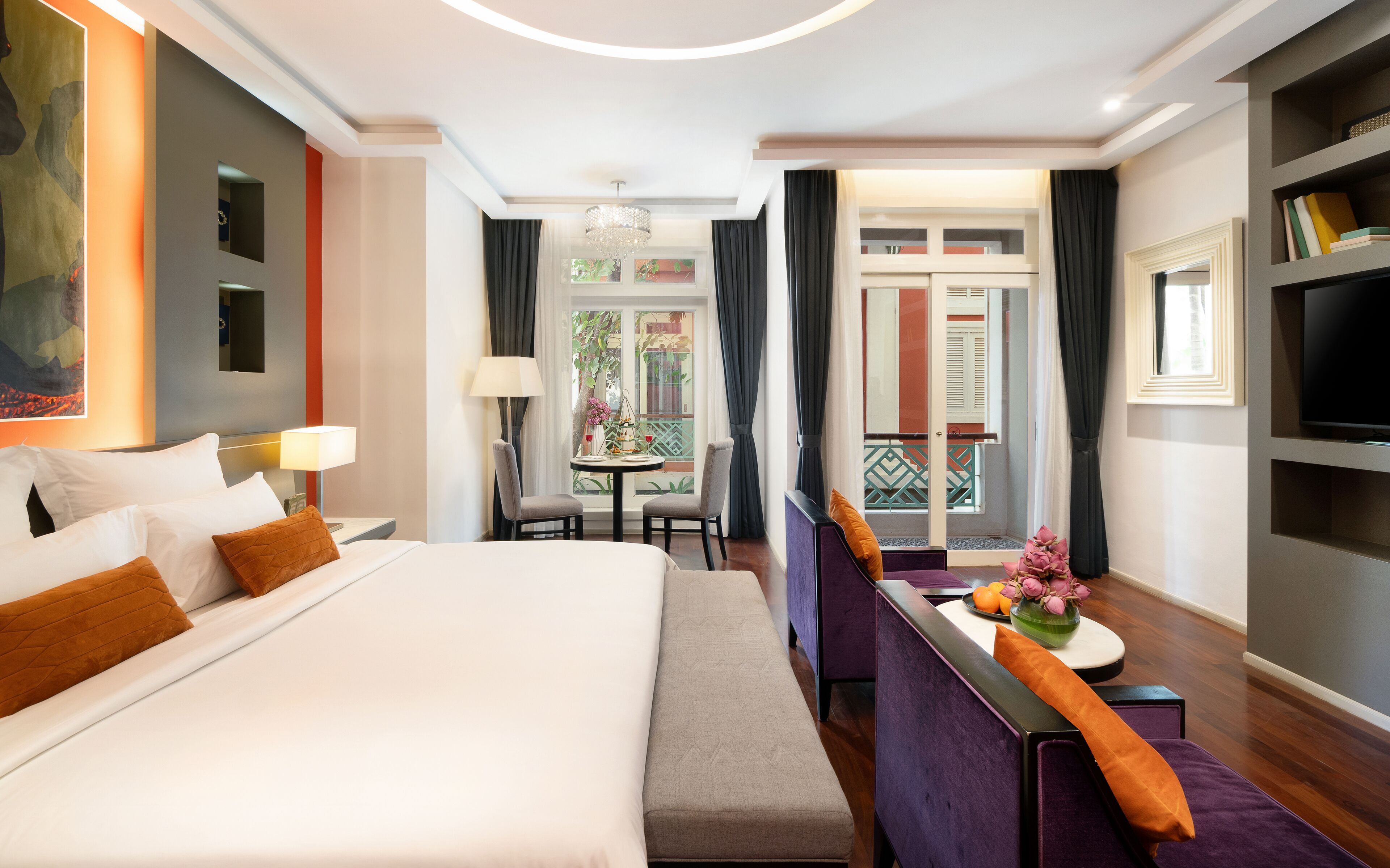 Junior Garden Suite with Balcony | Premium bedding, pillow-top beds, minibar, in-room safe