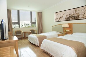 Desk, blackout drapes, iron/ironing board, free WiFi