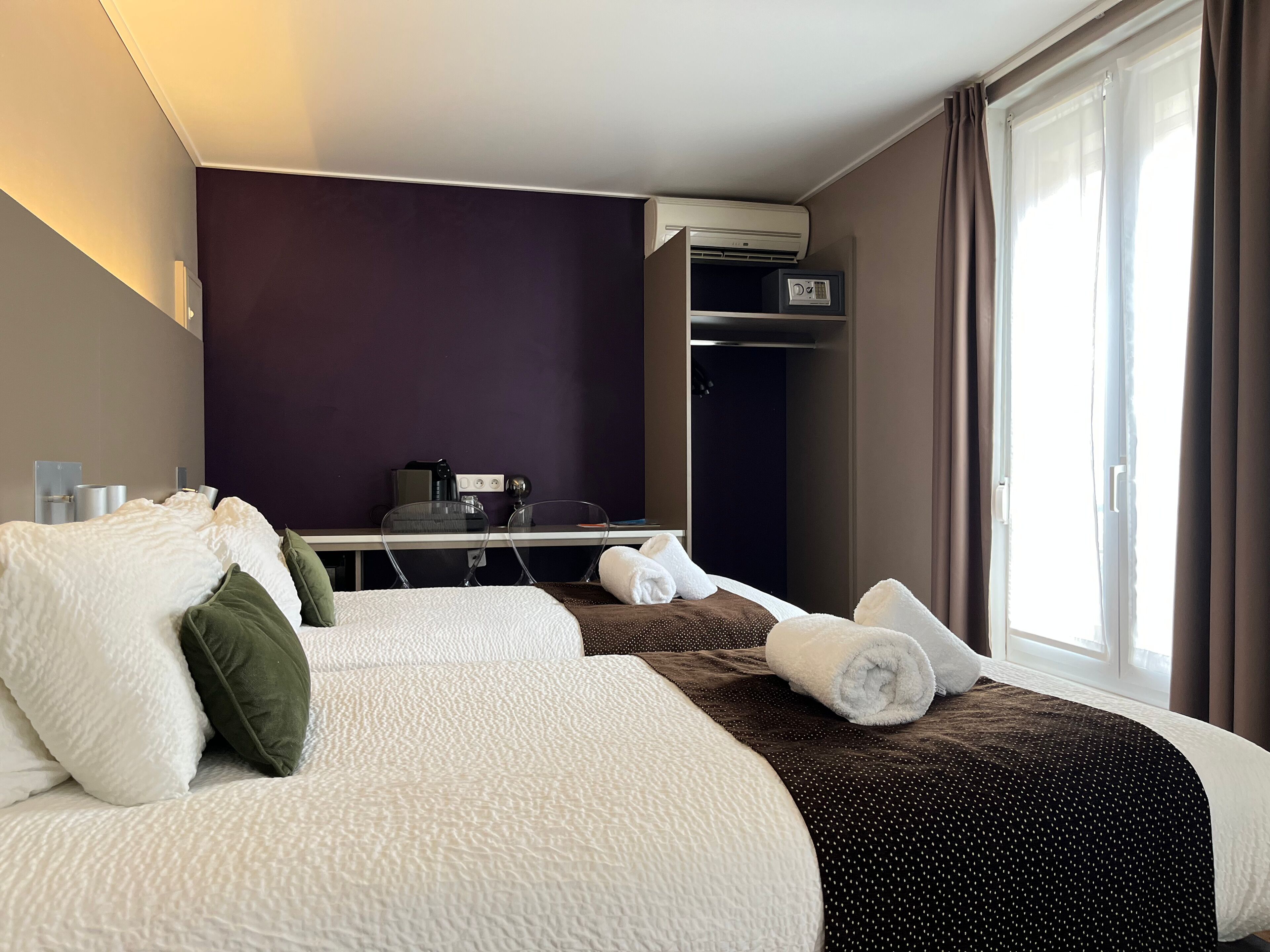 twin room, 2 single beds | premium bedding, in-room safe, individually decorated, desk