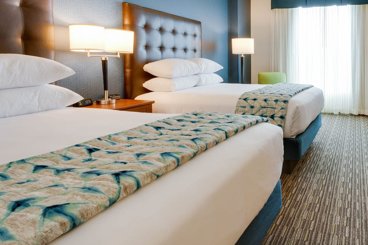 1 bedroom, desk, laptop workspace, blackout curtains