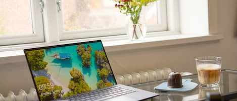 Byutsikt fra overnattingsstedet