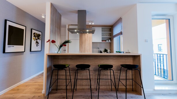 Apartment, 1 Bedroom (Cardamon) | Private kitchen | Coffee/tea maker, fridge, microwave, oven - Mojito Apartments - Botanica II (Wroclaw)