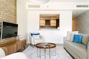 Luxury Apartment, 2 Bedrooms, Balcony, Lake View | Living room | Flat-screen TV - Boutique Living - Park Island Dubai Marina (Dubai)