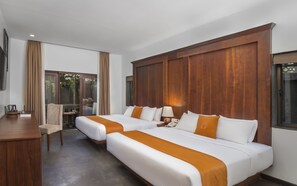 Lakens van Egyptisch katoen, luxe beddengoed, een minibar