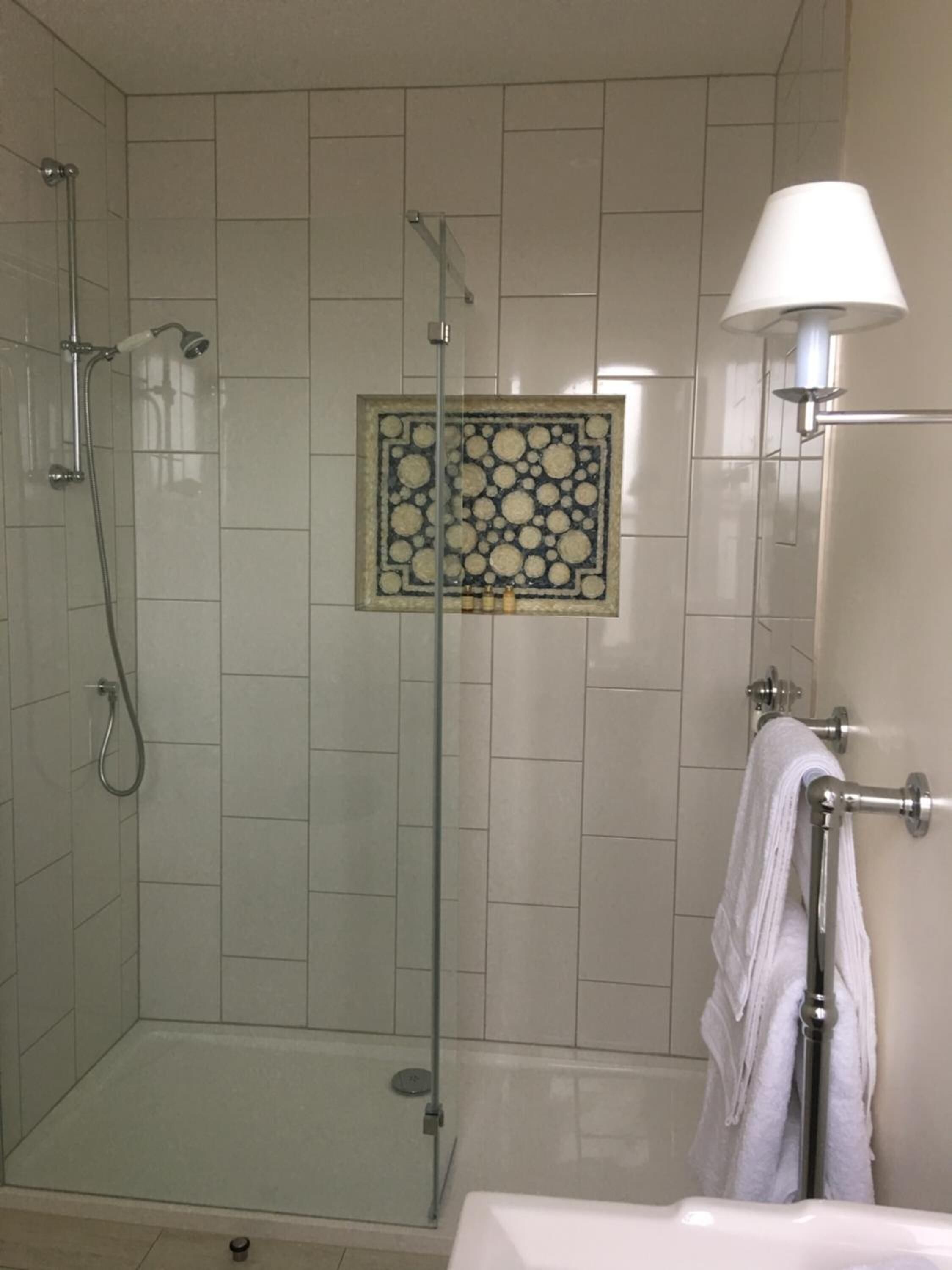 free toiletries, hair dryer, towels