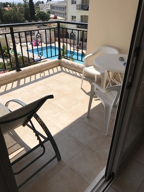Standard Apartment, 1 Bedroom, Pool View | Balcony