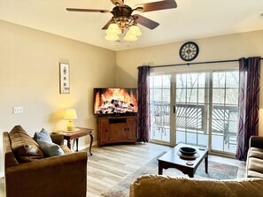 Condo, 3 Bedrooms | Living area | TV - Walk-in Condo A-4 with Overlooking Deck by RedAwning (Hollister)