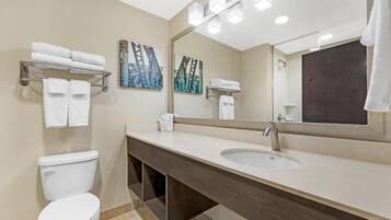 Suite, 1 King Bed, Non Smoking, Refrigerator & Microwave (with Sofabed) | Bathroom | Free toiletries, hair dryer, towels, soap