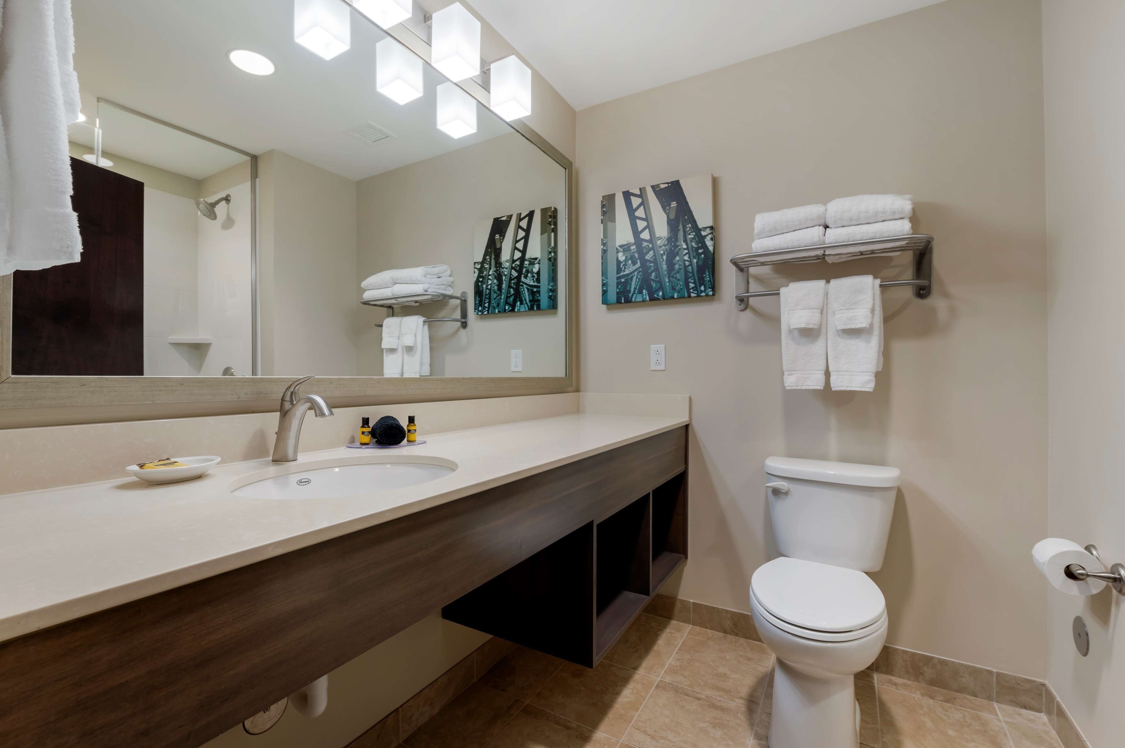 free toiletries, hair dryer, towels, soap