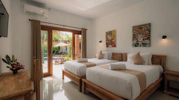 Quarto duplo luxo | Escrivaninha, Wi-Fi de cortesia, roupa de cama