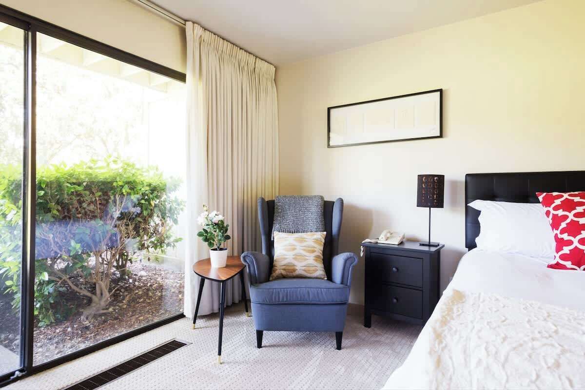 1 bedroom, desk, iron/ironing board, travel cot