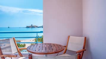 Panoramic Quadruple Room, 1 Bedroom, Sea View | Balcony