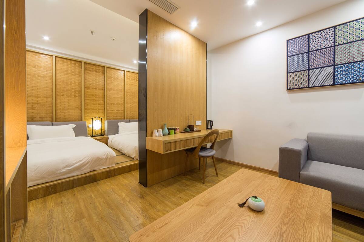 Desk, blackout curtains, iron/ironing board, rollaway beds